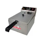 image of Skyfood FE-10-N Full Pot Countertop Electric Fryer w/ 10-Lb. Capacity, 1 Basket, Night Cover
