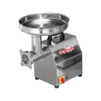 image of Skyfood SMG12 Countertop Electric Meat Grinder – 1 HP, 115V, 260 lbs/hr, #12 Hub, Stainless, 1/4” & 5/16” Plates, Bench