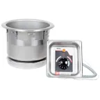 image of APW Wyott SM-50-7DS ULS Round Drop-In Soup Well, 8-1/2" Diameter, 7 Quart, w/ drain