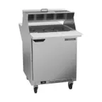 image of Beverage Air SPE27HC-12M-B-DS 27" Mega Top Sandwich/Salad Prep Table w/ 1 Door, 12 Pans, 6.9 cu. ft.