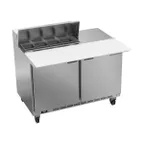image of Beverage Air SPE48HC-08C 48" Two Section Sandwich/Salad Prep Table w/ 2 Doors, 8 pans, 13 cu. ft.