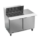 image of Beverage Air SPE48HC-12M 48" Mega Top Sandwich/Salad Prep Table w/ 2 Doors, 12 Pans, 13 cu. ft.