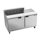 image of Beverage Air SPE60HC-10 60" Two Section Sandwich/Salad Prep Table w/ 2 Doors, 10 pans, 16 cu. ft.