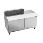 image of Beverage Air SPE60HC-10C 60" Two Section Sandwich/Salad Prep Table w/ 2 Doors, 10 pans, 16 cu. ft.