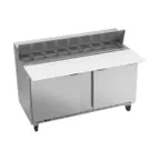 image of Beverage Air SPE60HC-16C 60" Two Section Sandwich/Salad Prep Table w/ 2 Doors, 16 pans, 16 cu. ft.