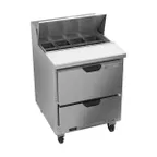 image of Beverage Air SPED27HC-B 27"One Section Sandwich/Salad Prep Table w/ 2 Drawers, 8 pans, 6.9 cu. ft.