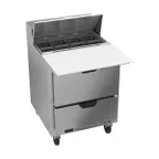 image of Beverage Air SPED27HC-C-B 27" One Section Sandwich/Salad Prep Table w/ 2 Drawers, 8 pans, 6.9 cu. ft.