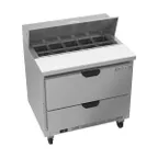 image of Beverage Air SPED36HC-10-2 36" One Section Sandwich/Salad Prep Table w/ 2 Drawers, 10 Pans