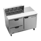 image of Beverage Air SPED48HC-08-2 48" Two Section Sandwich/Salad Prep Table w/ 2 Drawers & 1 Door, 8 Pans