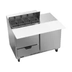 image of Beverage Air SPED48HC-08C-2 48" Two Section Sandwich/Salad Prep Table w/ 2 Drawers & 1 Door, 8 Pans