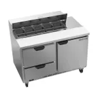 image of Beverage Air SPED48HC-10-2 48" Two Section Sandwich/Salad Prep Table w/ 2 Drawers & 1 Door, 10 Pans
