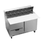 image of Beverage Air SPED48HC-12C-2 48" Two Section Sandwich/Salad Prep Table w/ 2 Drawers & 1 Door, 12 Pans