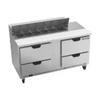 image of Beverage Air SPED60HC-12-4 60" Two Section Sandwich/Salad Prep Table w/ 4 Drawers, 12 Pans