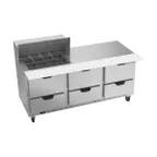 image of Beverage Air SPED72HC-12M-6 72" Mega Top Sandwich/Salad Prep Table w/ 6 Drawers, 12 Pans