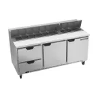 image of Beverage Air SPED72HC-18-2 72" Sandwich/Salad Prep Table w/ 2 Drawers & 2 Doors, 18 Pans
