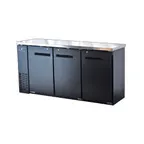 image of Spartan Refrig SBBB-72 72" 3 Section Back Bar Cooler with Solid Door