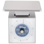 image of Edlund SR-10 OP - 10-29 lb Portion Scale, 8-9" Platform, Stainless Steel, Vertical Dial, Dishwasher Safe