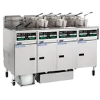 image of Pitco SSHLV14C-4/FD Multiple Battery Gas Fryer w/ (4) 32-lb Frypots, Filter Drawer System
