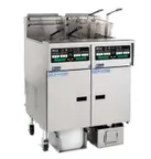 image of Pitco SSHLV14T-C/FD Split Pot Floor Model Gas Fryer w/ (2) 17 lbs Frypots, Filter Drawer System
