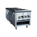 image of Serv-Ware SSSP-2 Gas Stock Pot Range w/ (2) Three Ring Burners, 18" W X 49"D, 220.000 BTU