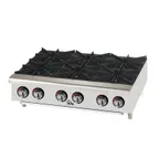 image of Star 606HF 36" Countertop Gas Hotplate with (6) Burners, Manual Controls, 150.000 BTU