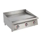 image of Star 836TA 36" Countertop Gas Griddle, Snap-Action Thermostat, 1" Steel Plate, 90.000 BTU