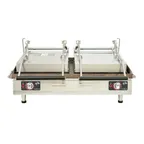 image of Star PGC28IE Double Panini Sandwich Grill w/ Timer, Grooved Plates, Electronic Controls