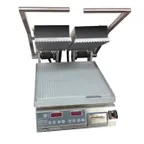 image of Star PGT14D Double Panini Sandwich Grill w/ Timer, Aluminum Grooved Plates, Electronic Controls