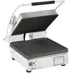 image of Star PGT14I Single Cast Iron Panini Sandwich Grill w/ Timer, Grooved Plates, Manual Controls