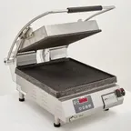 image of Star PGT14IE Single Cast Iron Panini Sandwich Grill w/ Timer, Grooved Plates, Electronic Controls