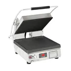 image of Star PGT14IT Single Cast Iron Panini Sandwich Grill w/ Timer, Grooved Plates, Manual Controls