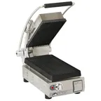 image of Star PGT7IA-120V Single Cast Iron Sandwich Grill w/ Grooved Plates, Manual Controls, 120V