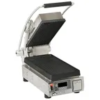 image of Star PGT7IEA-120V Single Cast Iron Sandwich Grill w/ Grooved Plates, Electronic Controls, 120V