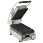 image of Star PGT7IEA-240V Single Cast Iron Sandwich Grill w/ Grooved Plates, Electronic Controls, 240V