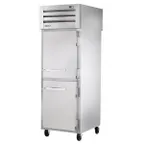 image of True STA1FPT-2HS-2HS-HC 28" 4-Half Solid Door Pass-Thru Freezer, Top Mounted, 31 cu. ft., Stainless Steel Exterior