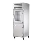 image of True STA1R-1HG/1HS-HC 27" 1-Section Reach-In Refrigerator w/ Glass & Solid Half Door, Top Mounted, Aluminum Interior-Stainless Floor