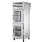 image of True STA1RPT-2HG-1G-HC 28" 1-Section Pass-Thru Refrigerator w/ Front 2 Glass Half & Rear Glass Full Door, Aluminum Interior-Stainless Floor