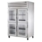 image of True STA2H-4HG 2-Section Heated Holding Cabinet, Glass Half Doors with Locks, 6 Chrome Shelves, Stainless Steel Front