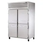 image of True STA2H-4HS 2-Section Reach-In Heated Holding Cabinet, 4 Half Doors, Stainless Steel Front, Aluminum Interior