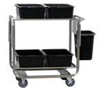 image of Steril-Sil BUS-302 Heavy Duty Stainless Steel Two-Shelf Utility / Bus Cart - 22" x 39" x 37" 