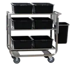 image of Steril-Sil BUS-303 Heavy Duty Stainless Steel 3-Shelf Utility / Bus Cart - 22" x 39" x 37" 