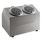 image of Steril-Sil CC-LTC-2SW Insulated Condiment Dispenser, 2-Hole, Stainless Steel, Silver
