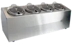 image of Steril-Sil CC-LTC-4SW - 4-Hole Ice-Cooled Condiment Dispenser, Steel, SC750 Containers & Lids, USA