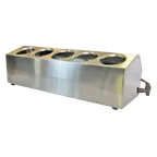 image of Steril-Sil CC-LTC-5 Dispenser, 5-Hole, 30 oz, Ice-Cooled Stainless Steel Base, Lids - Silver
