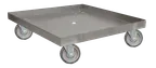 image of Steril-Sil DRD-301 Heavy Duty Stainless Steel Dish Rack Dolly, 21.5W x 21.5D x 8H, Silver