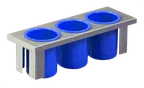image of Steril-Sil E1-BS3OE-PC-BLUE 1/2-Size Drop-In Silverware Basket, 3 Compartment, Stainless Steel