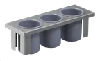image of Steril-Sil E1-BS3OE-PC-GRAY 1/2-Size Drop-In Silverware Basket, 3-Compartment, Stainless Steel