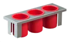 image of Steril-Sil E1-BS3OE-PC-RED 1/2-Size Drop-In Silverware Basket, 3-Compartment, Stainless Steel