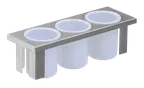 image of Steril-Sil E1-BS3OE-PC-WHITE 1/2-Size Drop-In Silverware Basket, 3-Compartment, Stainless Steel