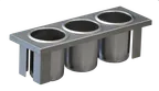 image of Steril-Sil E1-BS3OE-SC-750 1/2-Size Drop-In Silverware Basket, 3 Compartment, Stainless Steel